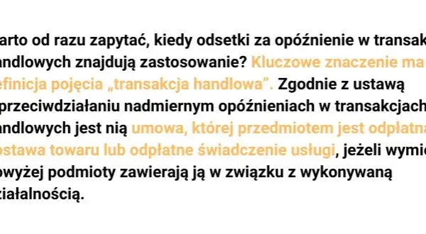Kiedy odsetki za opóźnienie w transakcjach handlowych mogą zaskoczyć?