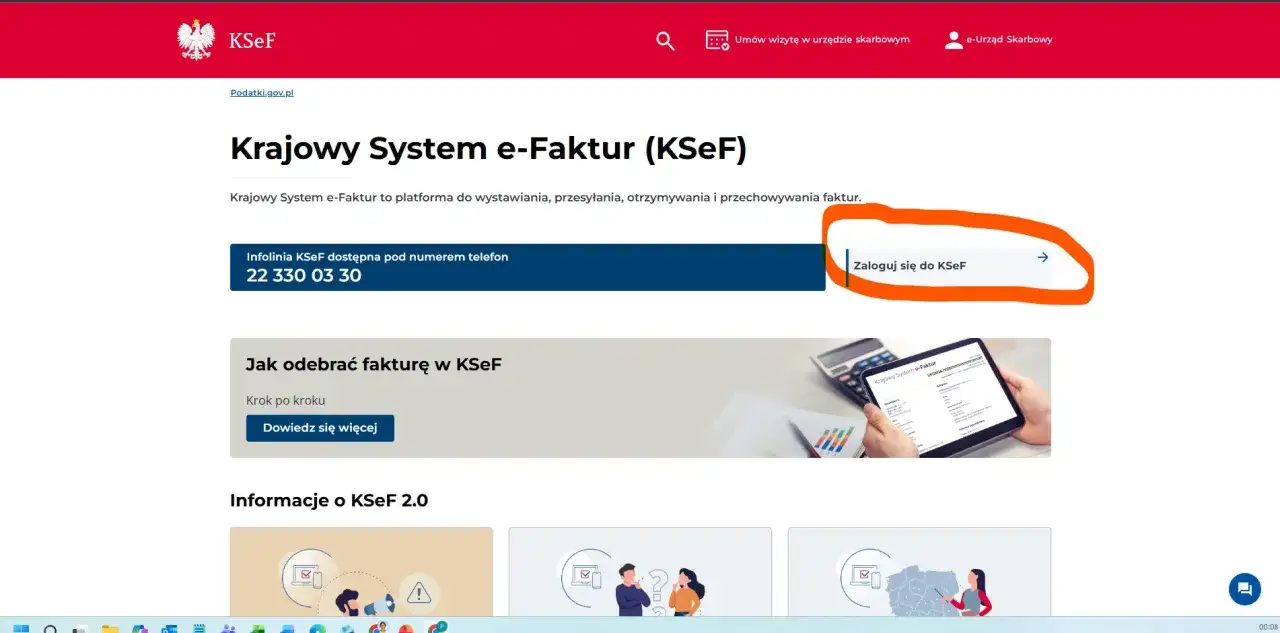 Zaloguj się do KSeF, aby dowiedzieć się, jak wystawić fakturę. Platforma KSeF służy do obsługi faktur.